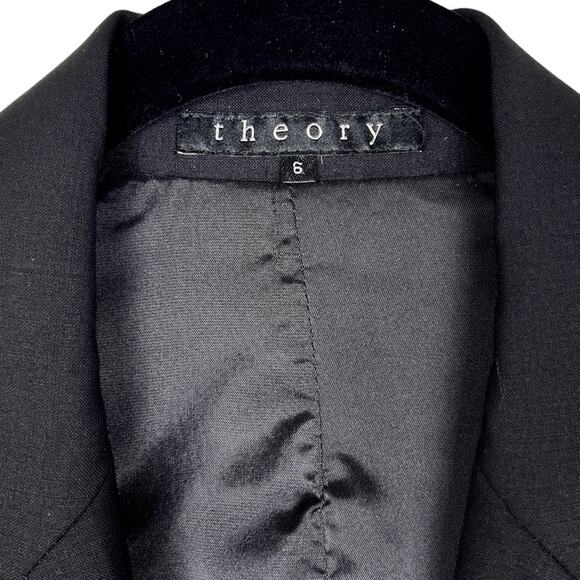 Theory Black Wool Tailored Blazer 6 Classic Career Jacket - Picture 3 of 6